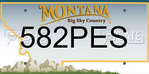 582PES Montana License Plate