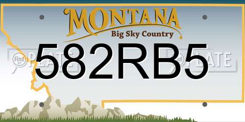 582RB5 Montana License Plate