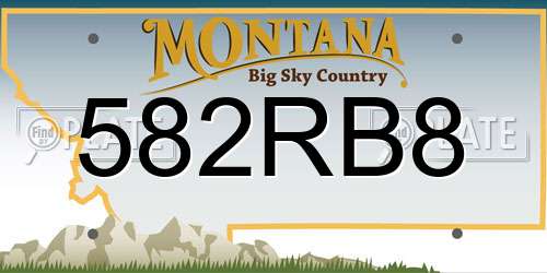 582RB8 Montana License Plate