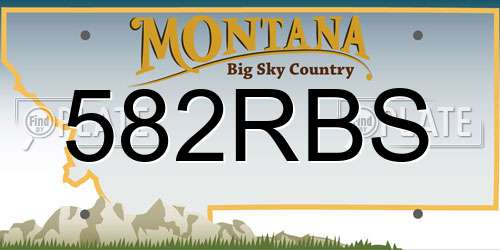 582RBS Montana License Plate
