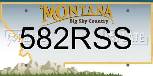 582RSS Montana License Plate