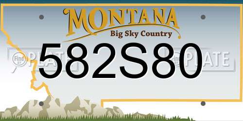 582S80 Montana License Plate