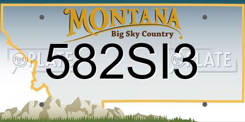 582SI3 Montana License Plate