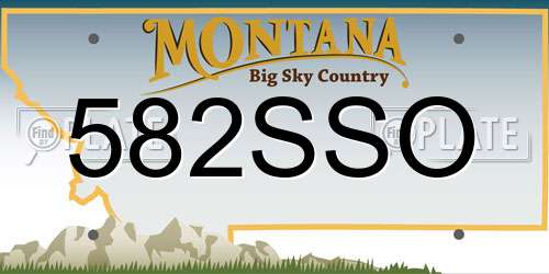 582SSO Montana License Plate