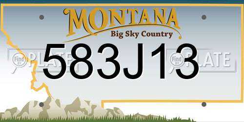583J13 Montana License Plate