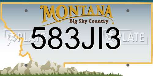 583JI3 Montana License Plate