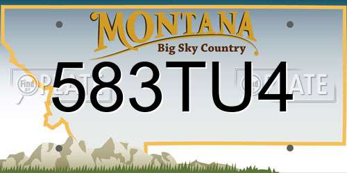 583TU4 Montana License Plate
