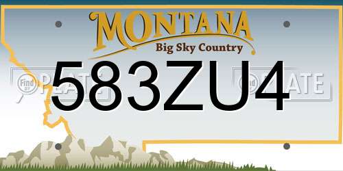 583ZU4 Montana License Plate