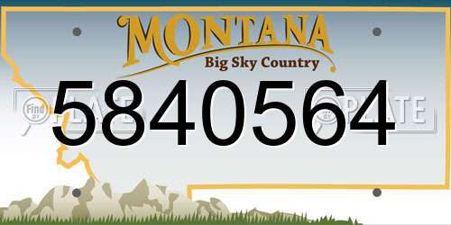 5840564 Montana License Plate
