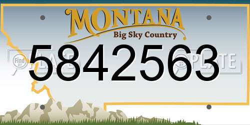 5842563 Montana License Plate