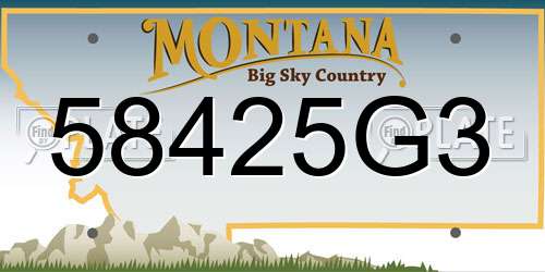 58425G3 Montana License Plate