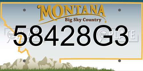 58428G3 Montana License Plate