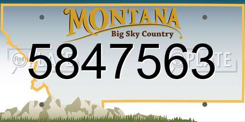 5847563 Montana License Plate