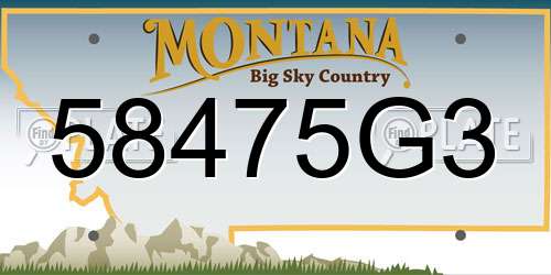 58475G3 Montana License Plate