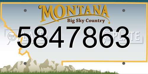 5847863 Montana License Plate