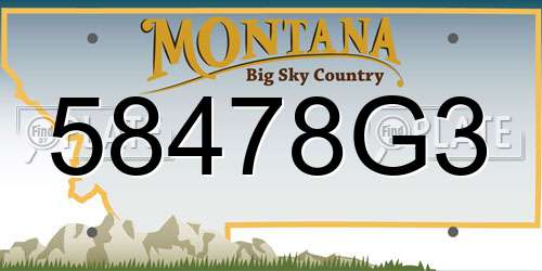 58478G3 Montana License Plate