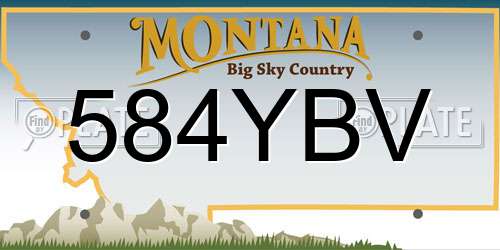 584YBV Montana License Plate