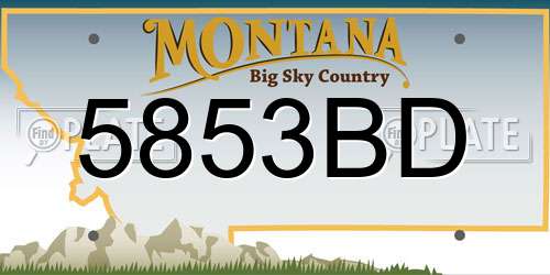 5853BD Montana License Plate