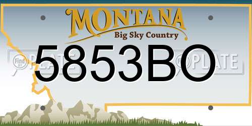 5853BO Montana License Plate