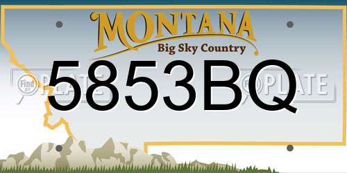 5853BQ Montana License Plate