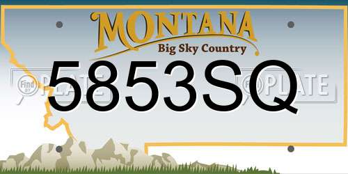 5853SQ Montana License Plate
