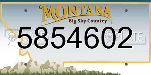 5854602 Montana License Plate