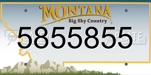 5855855 Montana License Plate