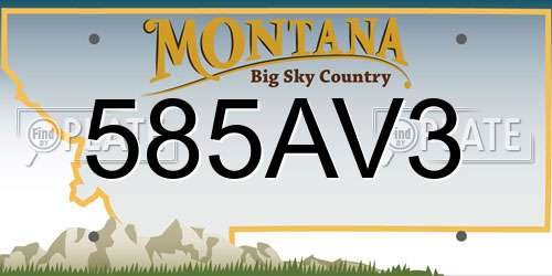585AV3 Montana License Plate