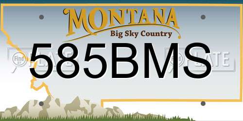 585BMS Montana License Plate