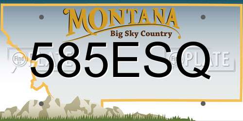 585ESQ Montana License Plate