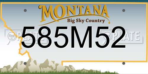 585M52 Montana License Plate