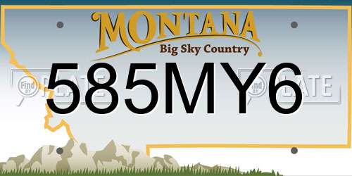 585MY6 Montana License Plate