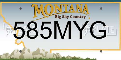 585MYG Montana License Plate
