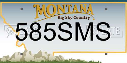585SMS Montana License Plate