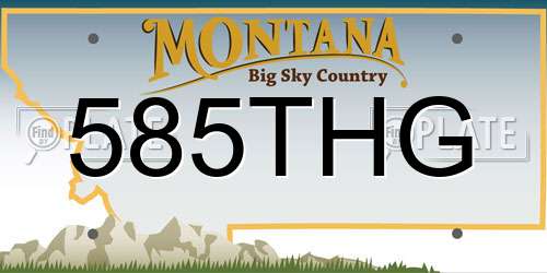 585THG Montana License Plate