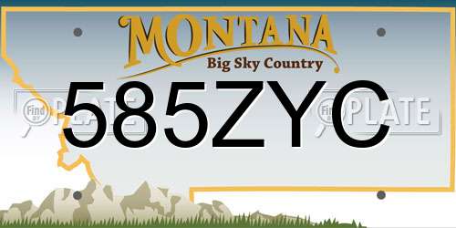 585ZYC Montana License Plate