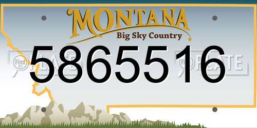 5865516 Montana License Plate