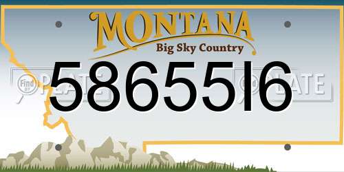58655I6 Montana License Plate