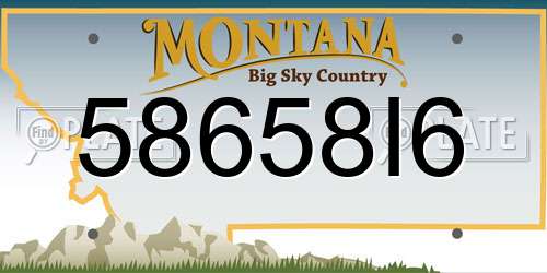 58658I6 Montana License Plate