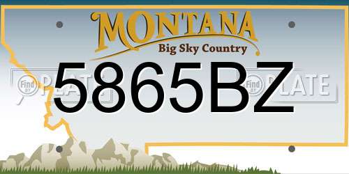 5865BZ Montana License Plate