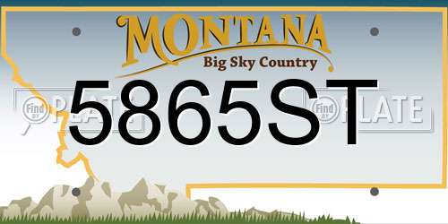 5865ST Montana License Plate