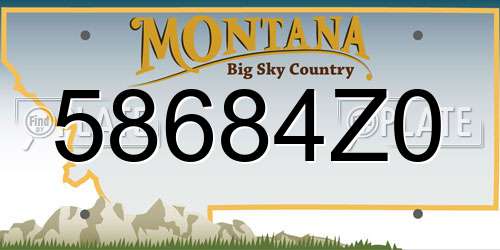58684Z0 Montana License Plate