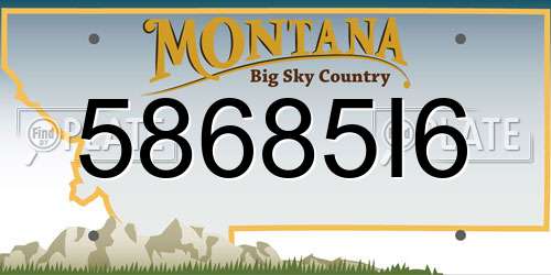 58685I6 Montana License Plate