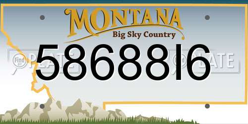 58688I6 Montana License Plate