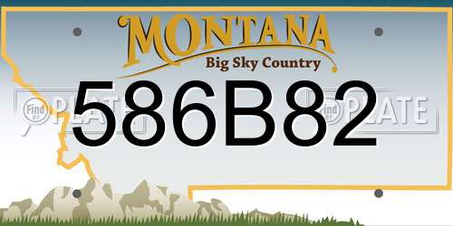 586B82 Montana License Plate