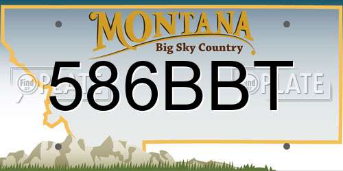 586BBT Montana License Plate