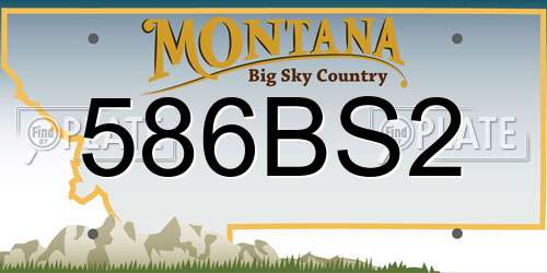 586BS2 Montana License Plate