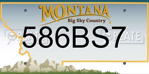 586BS7 Montana License Plate