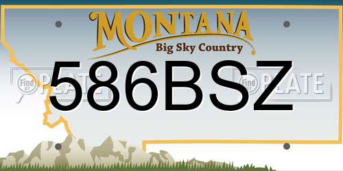 586BSZ Montana License Plate