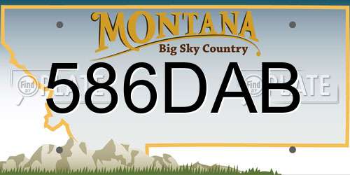 586DAB Montana License Plate